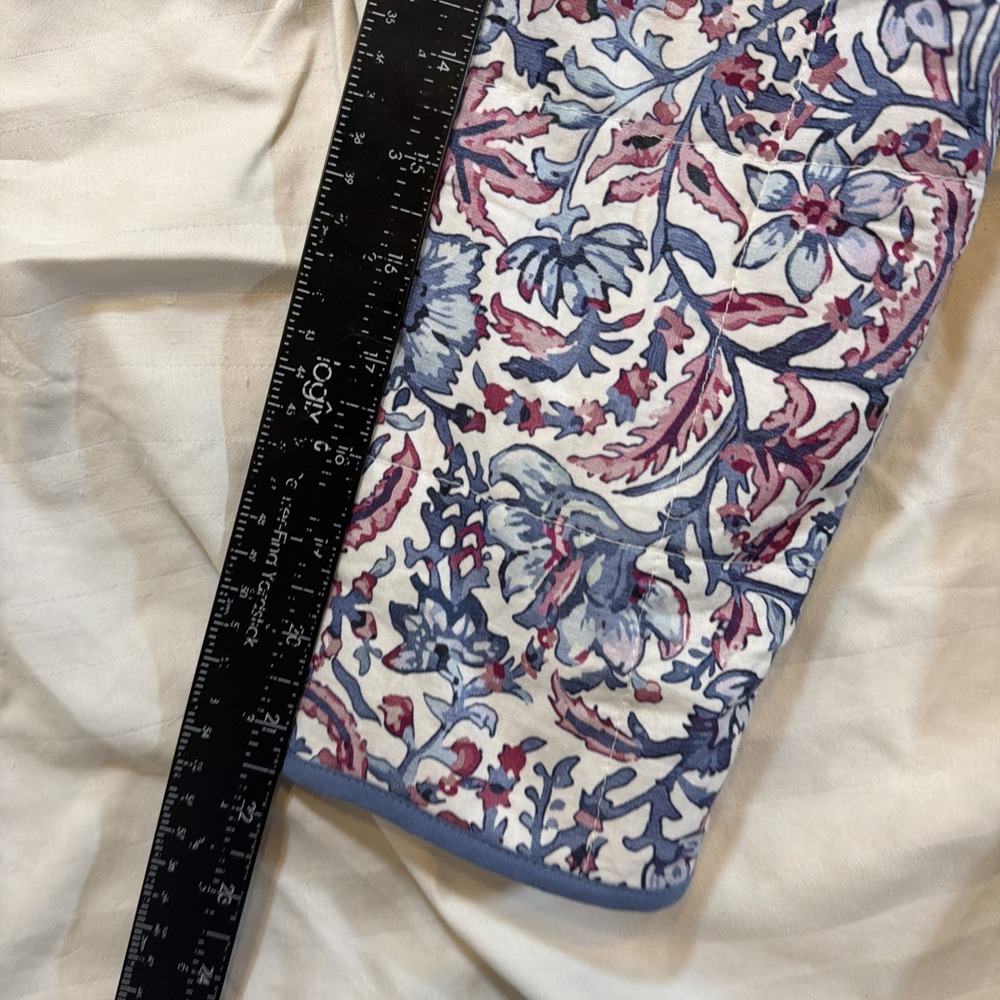 NWOT 7 For All Mankind Women's Small Quilted Floral Jacket Lightweight White BL - Picture 9 of 16